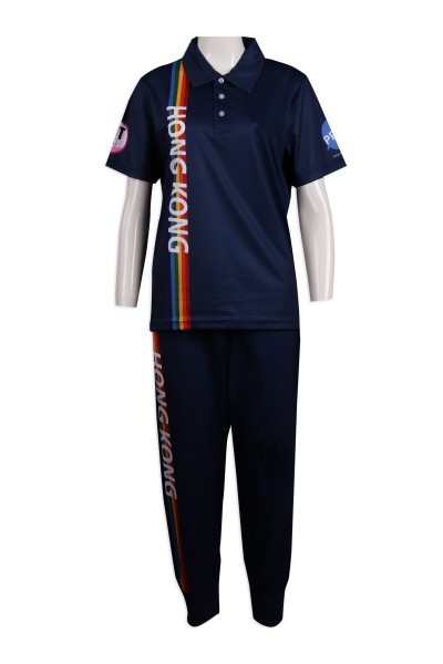 WTV160 Design Contrast Sports Set Hong Kong Representative Sweatshirts Sweaters Sportswear Suppliers front view